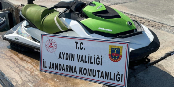 Didim’de jet ski ile düzensiz göçmen taşırken yakalandı..