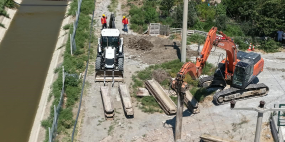 Söke’de kanalizasyon çalışması devam ediyor..