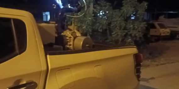 Germencik’te gece ilaçlaması sürüyor..