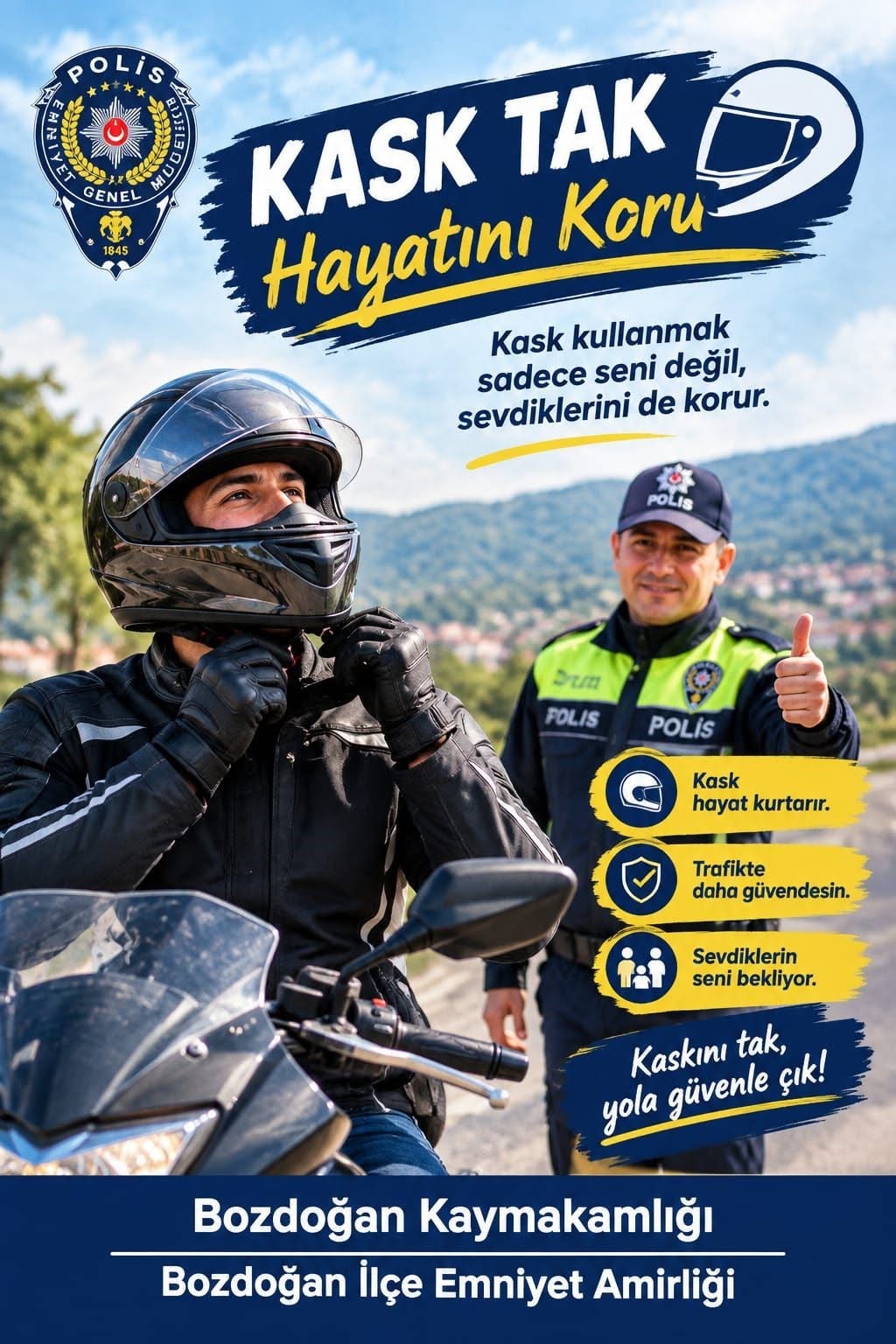 BOZDOĞAN'DA EMNİYETTEN HUZUR VE TRAFİK GÜVENLİĞİ İÇİN UYARILARDA BULUNDU